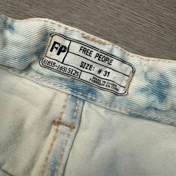 Free People Light Wash / White Distressed Denim Shorts - Picture 5 of 5